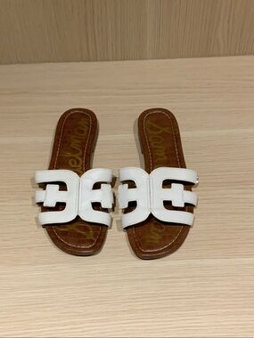 Sam Edelman White Double-Strap Slide Sandals